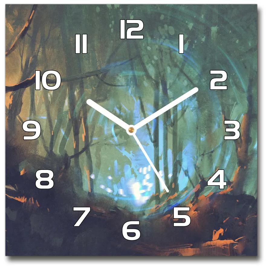 Sklenené hodiny štvorec Mýtický les pl_zsk_30x30_f_105744602
