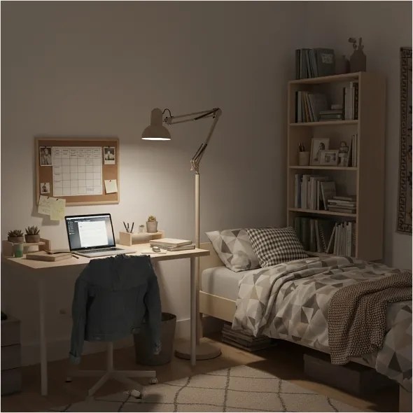 Brilagi - Flexibilná stojacia lampa TASKER 1xE27/60W/230V 184 cm béžová