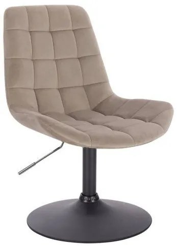 LuxuryForm DESIGN Stolička PARIS VELUR na čiernom tanieri - latte