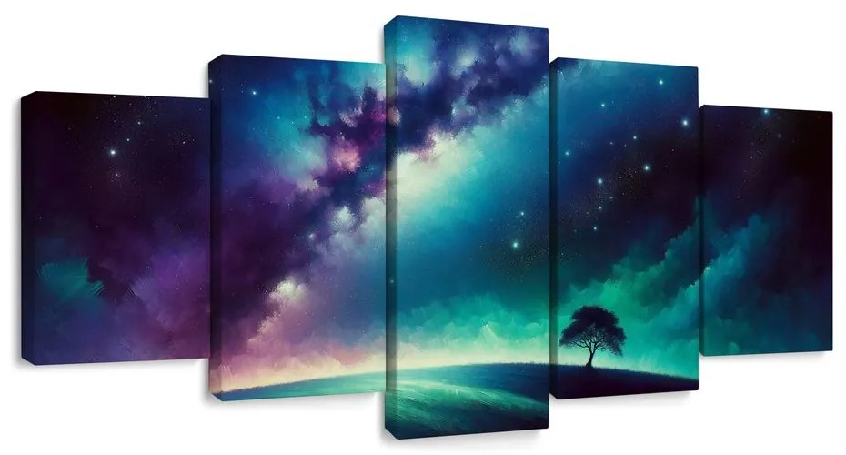 5-dielny obraz strom života pod hviezdami