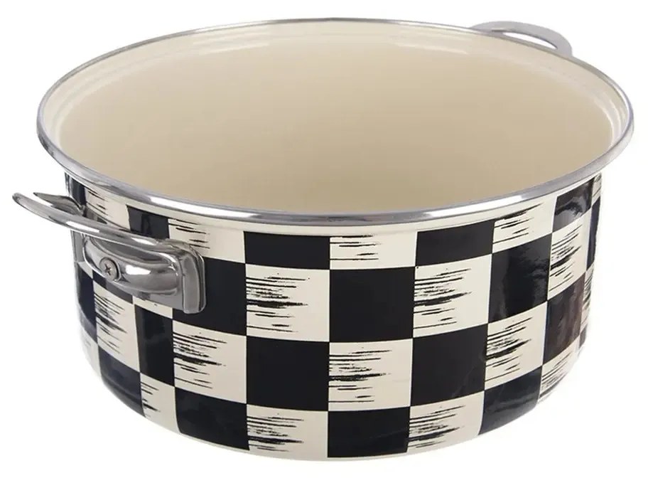 Kastról smalt ŠACHOVNICA Lem 5 l