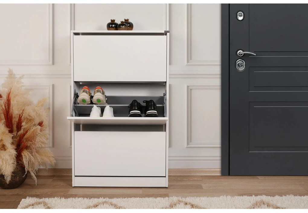 Botník (skrinka na topánky) Kupuba (biela). Akcia -21%. Vlastná spoľahlivá doprava až k Vám domov. 1094575