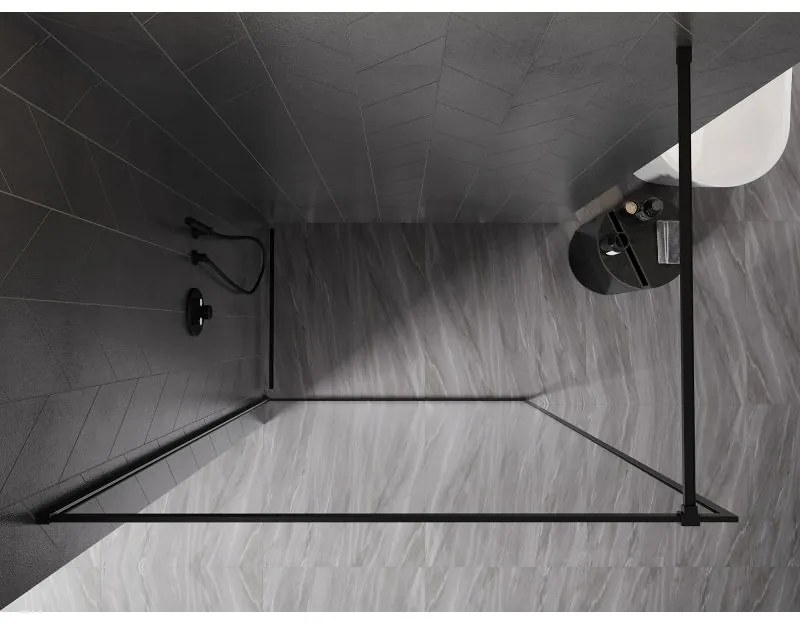 Mexen Kioto-XF, sprchová zástena s rámom 130 x 202 cm, 10mm číre sklo, čierny profil, 800-130-104-70-00-X