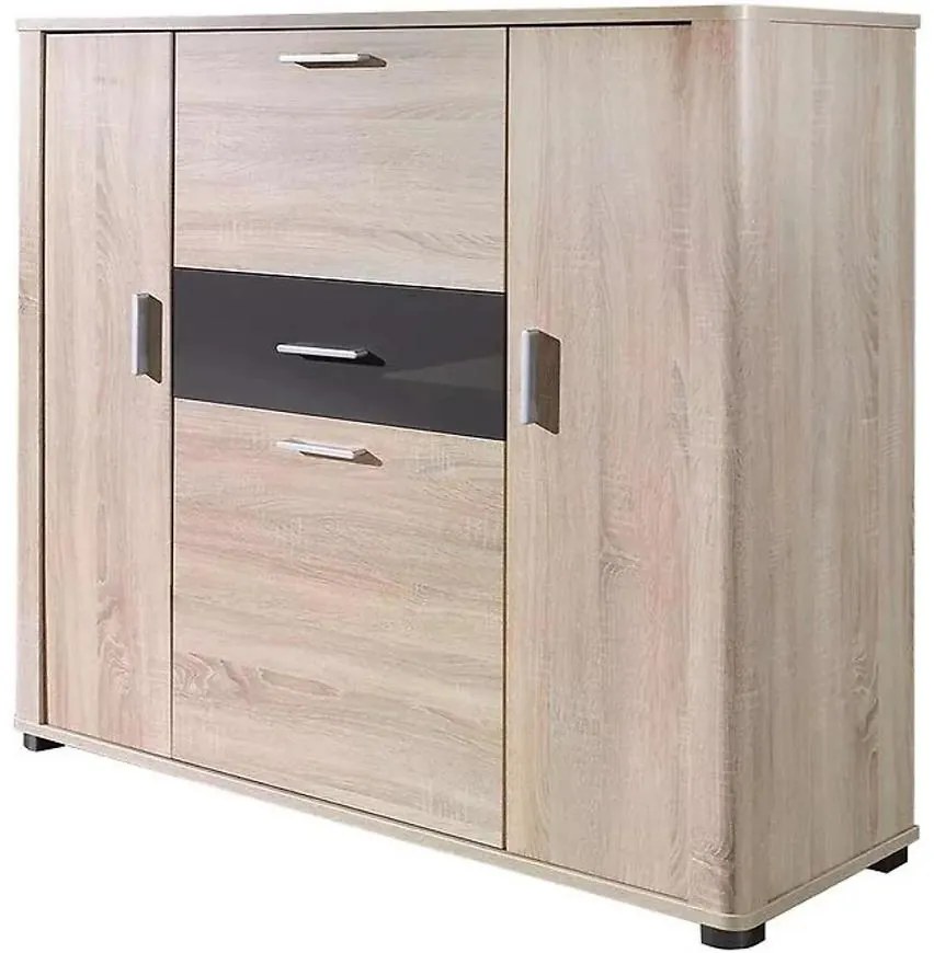 Vitrína s barom 3  Sonoma/Grafit