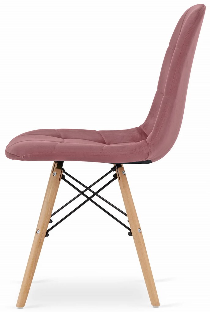 "Stolička DUMO - tmavoružový zamat x 4" "9401 71 00 00"