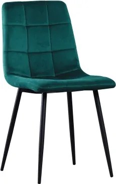 Jedálenská stolička Velvet, fľaškovo zelená látka%