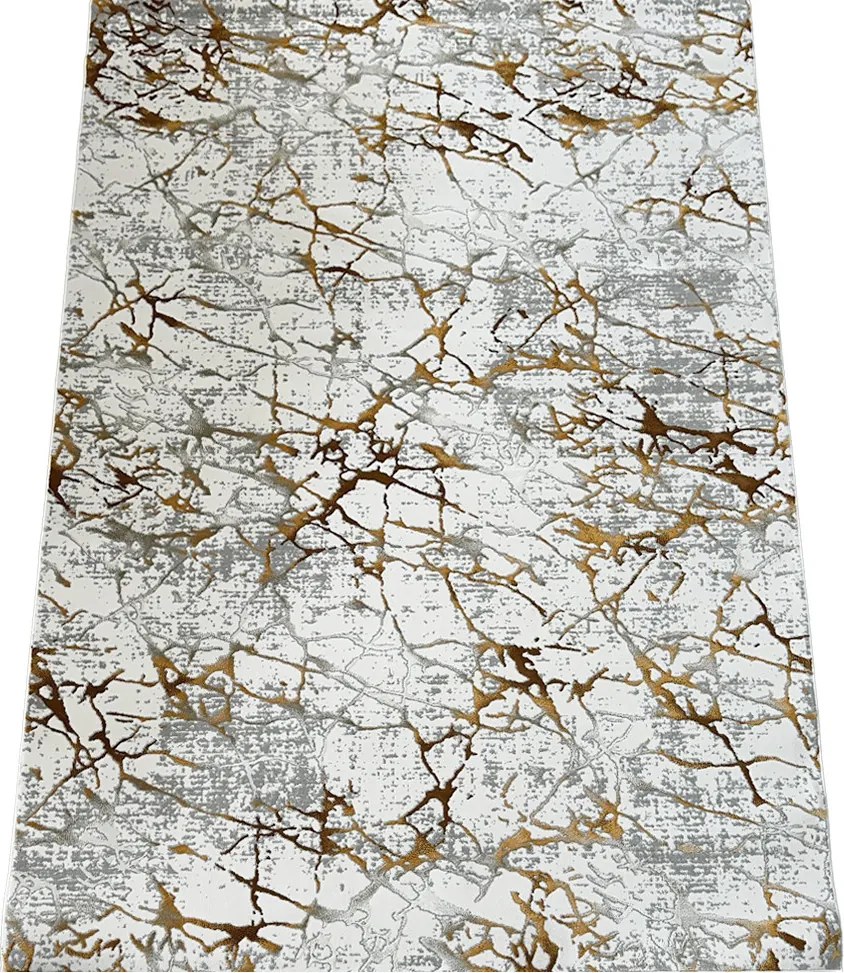 Koberec Pera 3305 Orange – oranžovo-sivý vzorovaný obdĺžnik Rozmer: 80x150 cm