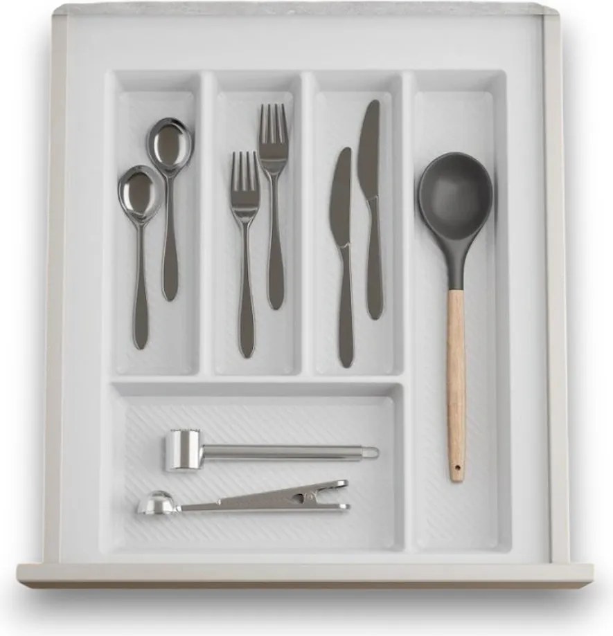 IN-DURO Príborník STRIPES 34 - 40 cm s hĺbkou 42 - 49 cm, biela