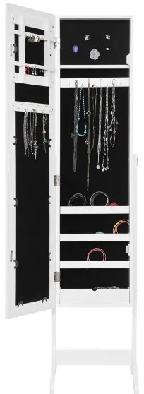 Atmosphera - Stojacie zrkadlo so šperkovnicou KRISTIN 146,8x37 cm biele