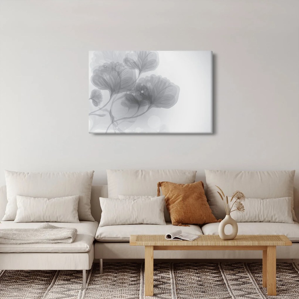 Obraz kvetov v šedých odtieňoch (90x60 cm)