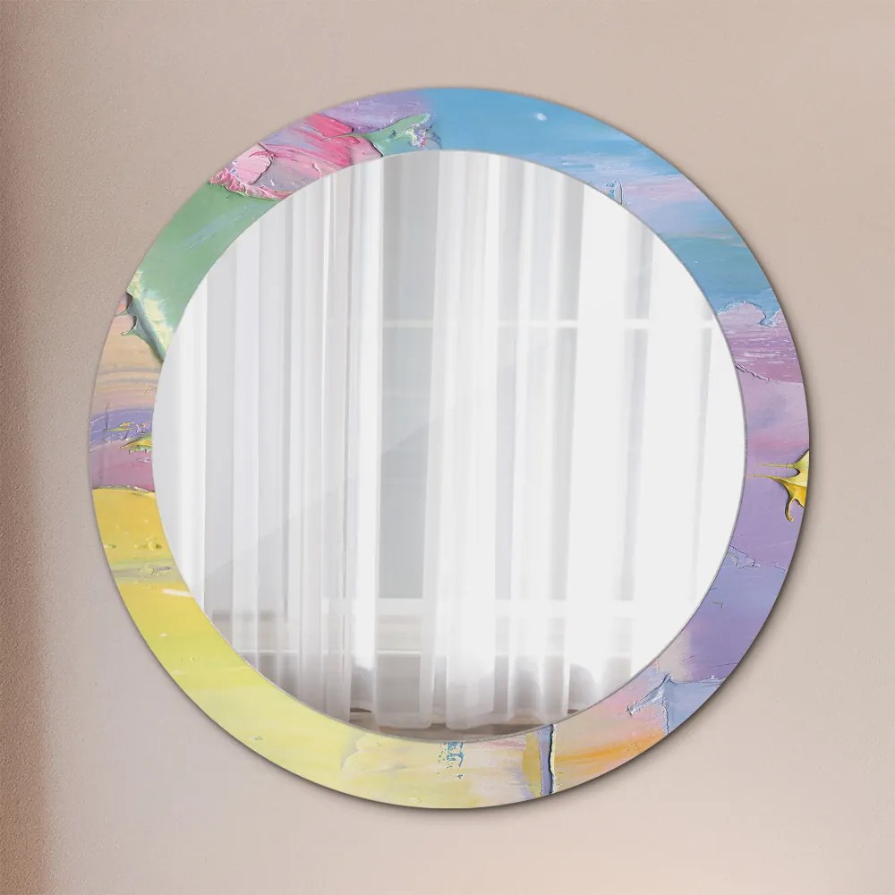 Okrúhle zrkadlo s potlačou Textúra olejovej farby fi 80 cm