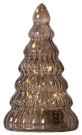 SIRIUS LED svetelný stromček, sklo, hnedý, 16,5 cm