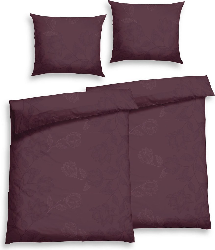 XXXLutz POSTEĽNÁ BIELIZEŇ, flanel, bobuľová, 140/200 cm Florella - Obliečky & plachty - 004388023402