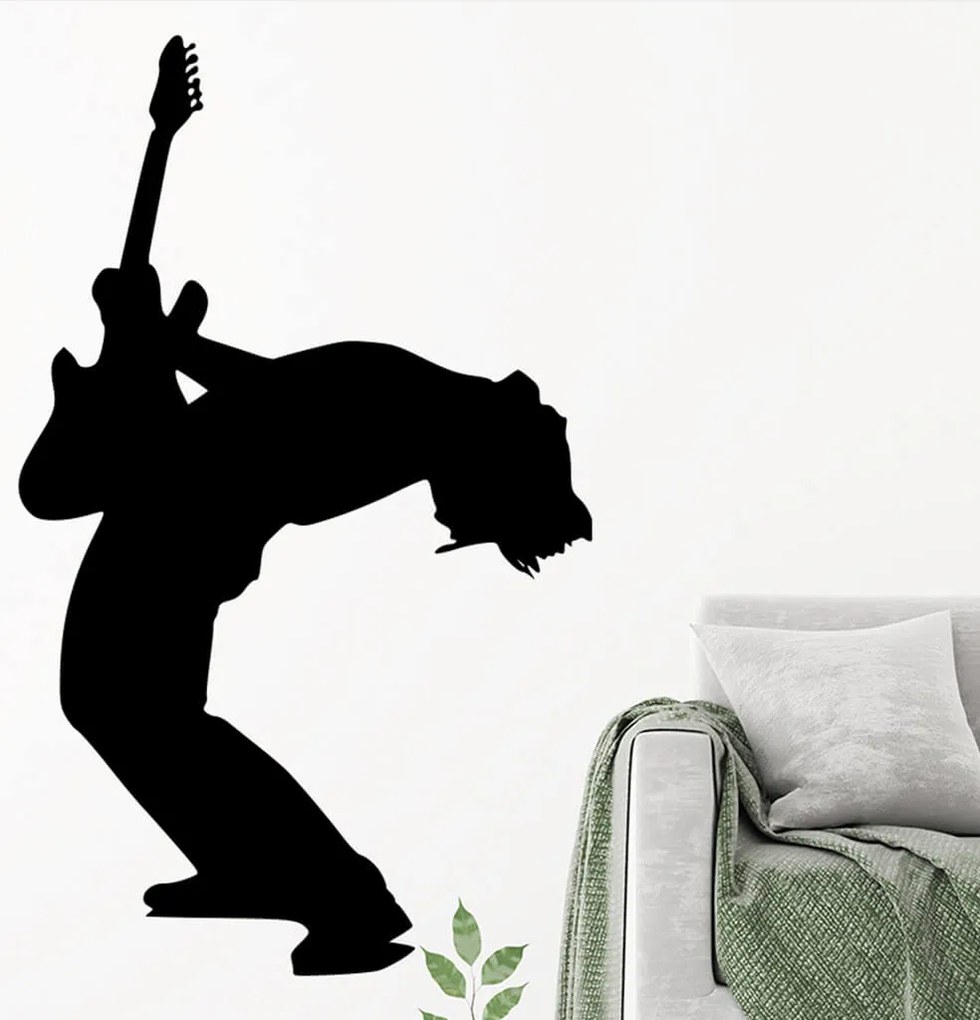 Veselá Stena Samolepka Silueta Rocker Farba: oranžová, Veľkosť: 100 x 61 cm