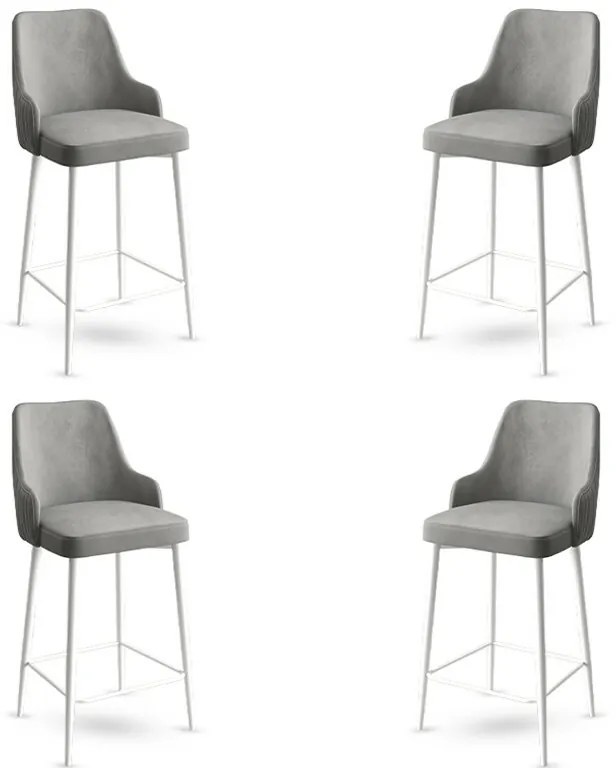 Sada barových stoličiek Enox Grey and White, 4 ks