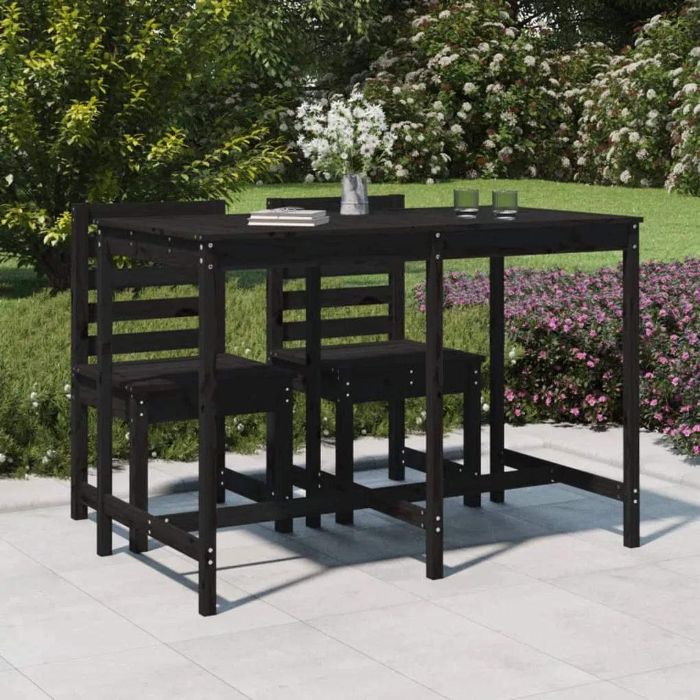 Záhradný stolík čierny 159,5x82,5x110 cm borovicový masív 824099