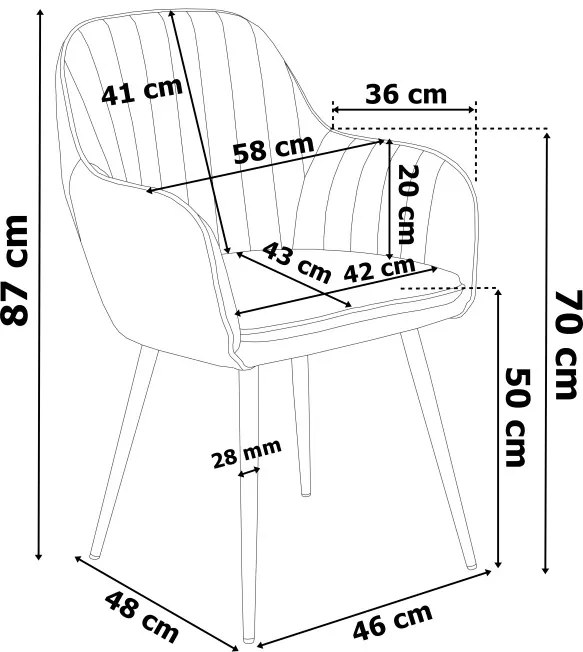 Jedálenská stolička SEVILLA zamatová, grafitová