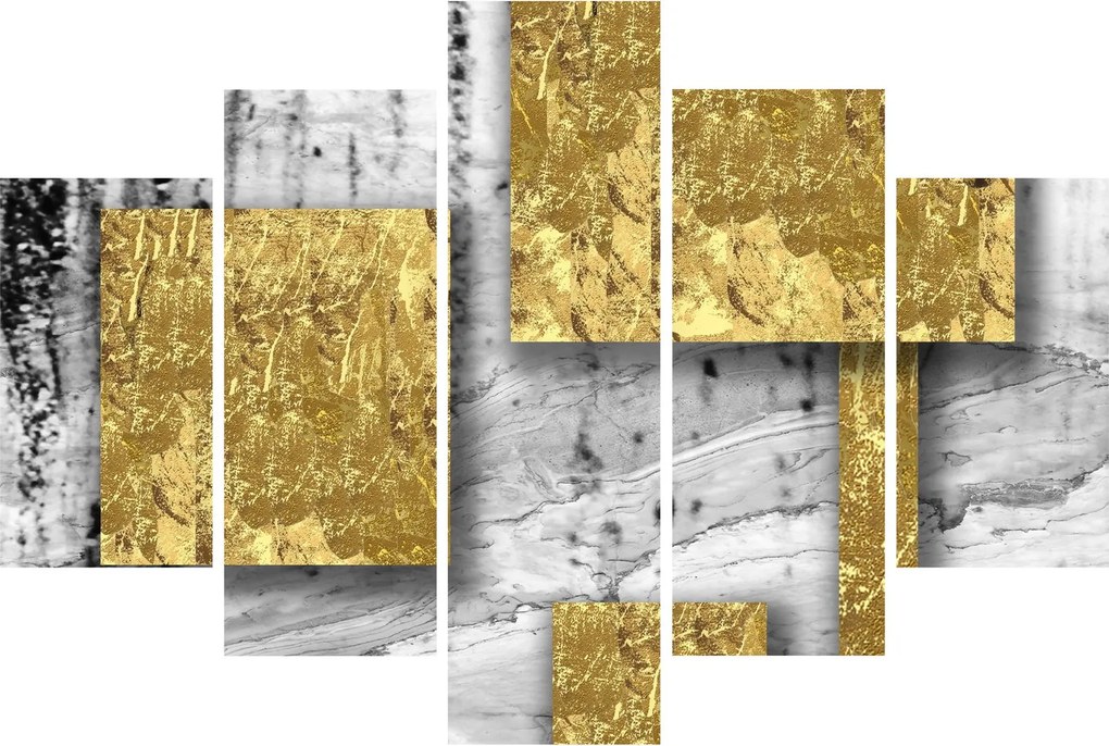 Obraz - Zlaté štvorce N⁰3 (150x105 cm)