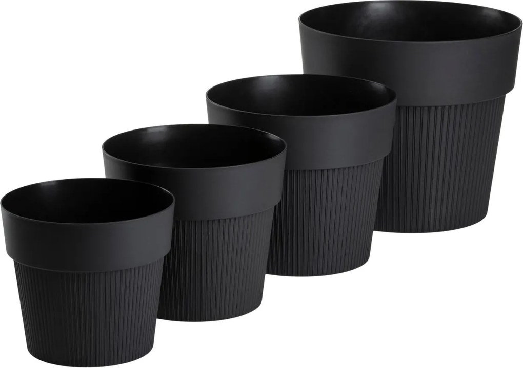 PLASTOVÝ KVETINÁČ SILVA LINE 20X17,5 CM ČIERNA