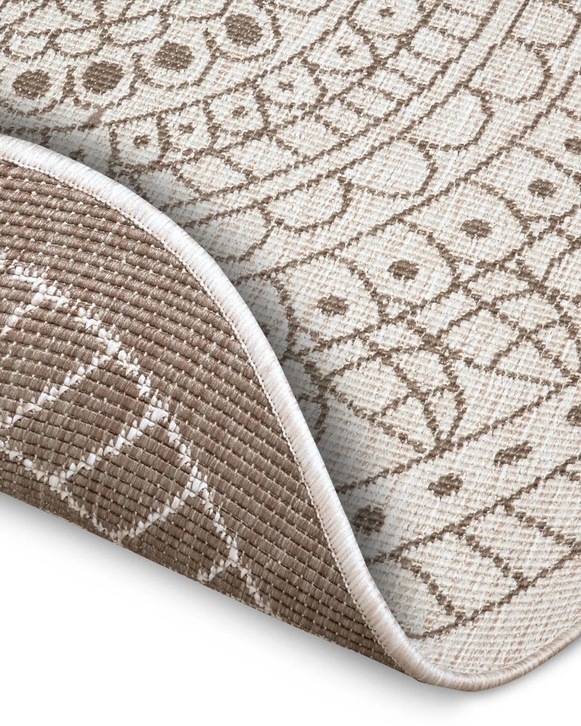 Hanse Home, Kusový koberec Twin-Wendeteppiche 105475 Linen kruh – na von aj na doma, 140x140 (priemer) kruh, hnedá, chodba / predsieň