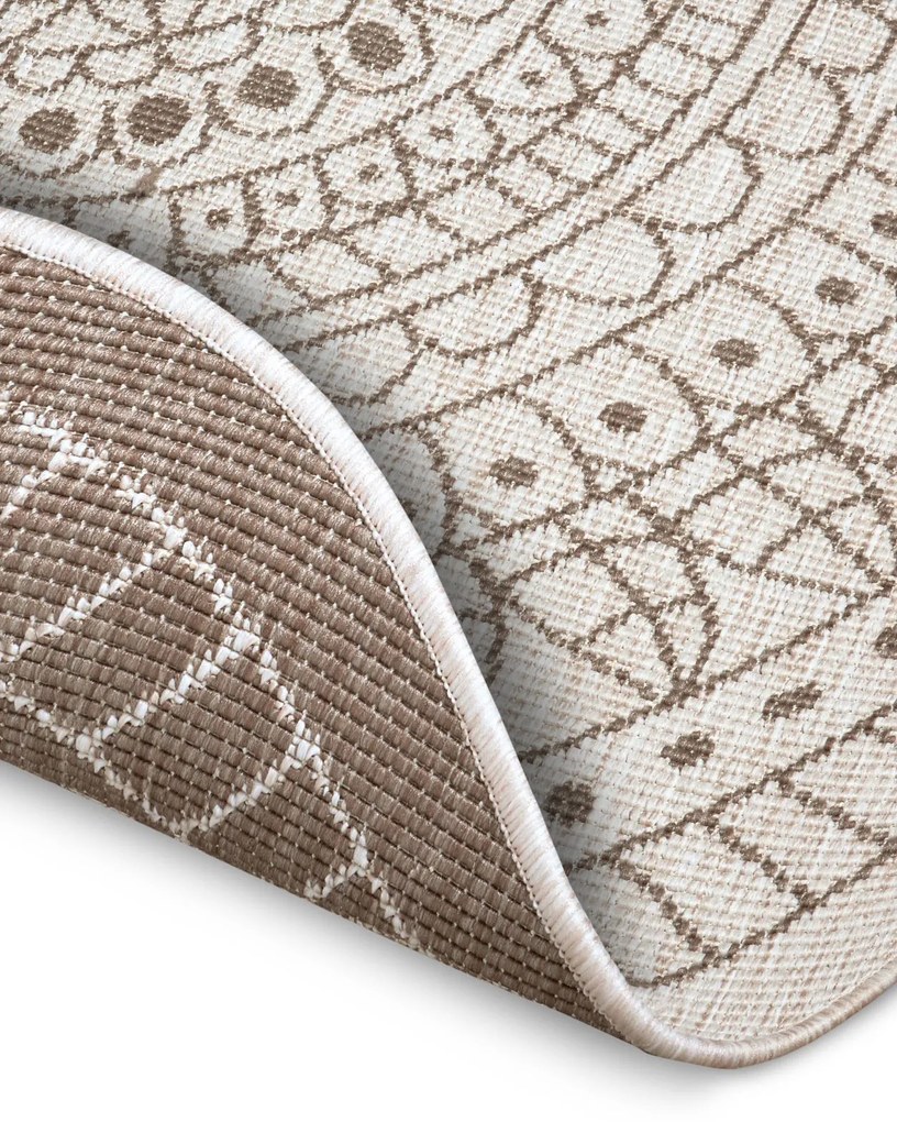Hanse Home, Kusový koberec Twin-Wendeteppiche 105475 Linen kruh – na von aj na doma, 240x240 (priemer) kruh, hnedá, chodba / predsieň