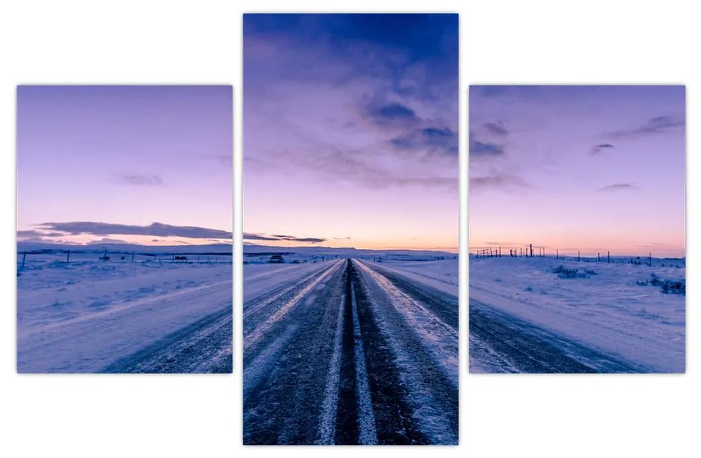Obraz cesty v zime (90x60 cm)