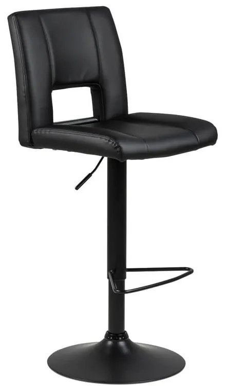 Čierna barová stolička s nastavitelnou výškou Actona Sylvia