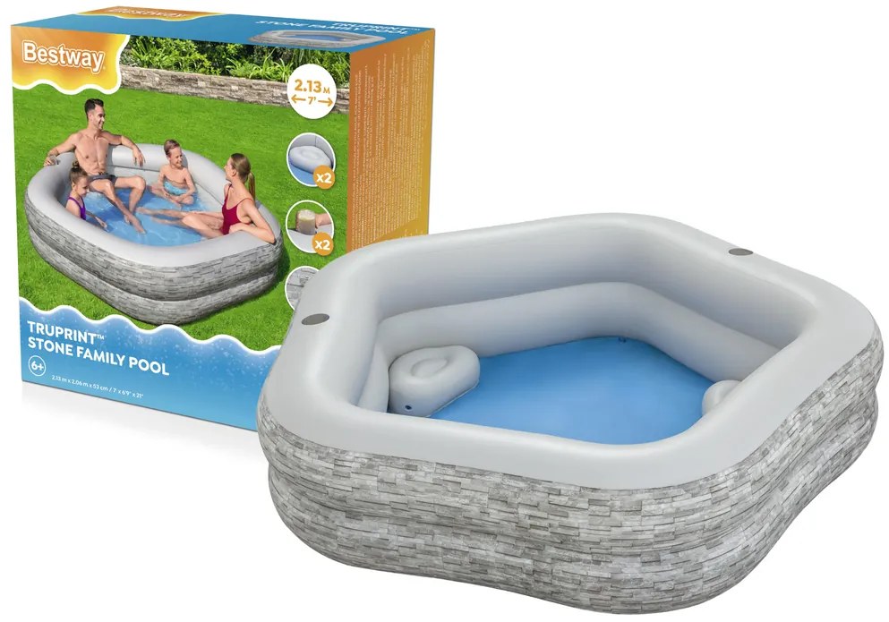 Bestway Nafukovací záhradný bazén 213x 206x 53 cm - Bestway 54423