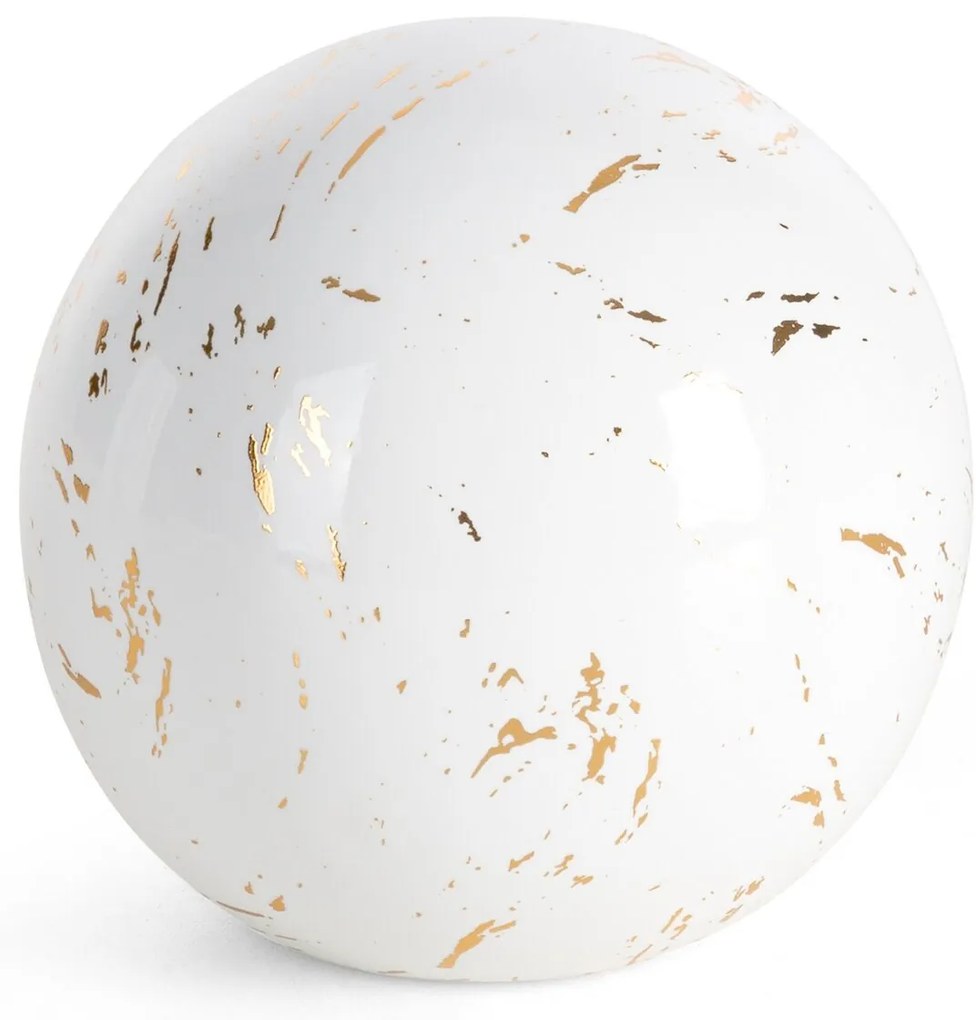 DEKORAČNÁ GUĽA ARIELA 10X10 CM BIELA