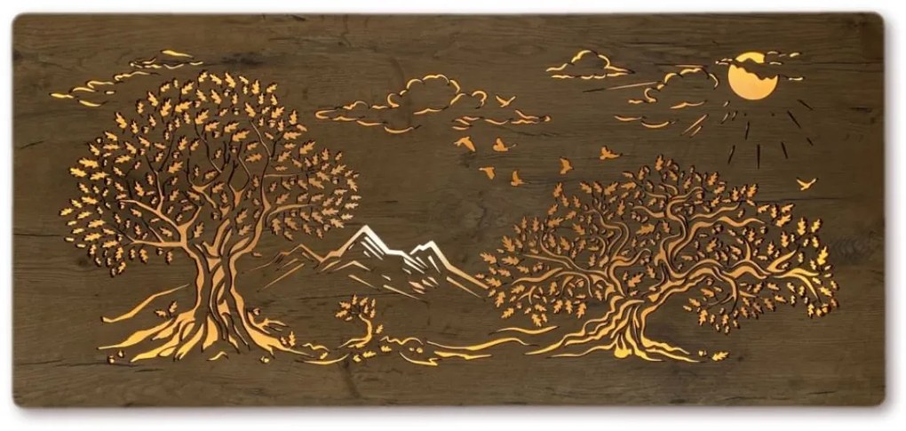 Led obraz Tri stromy na batériu