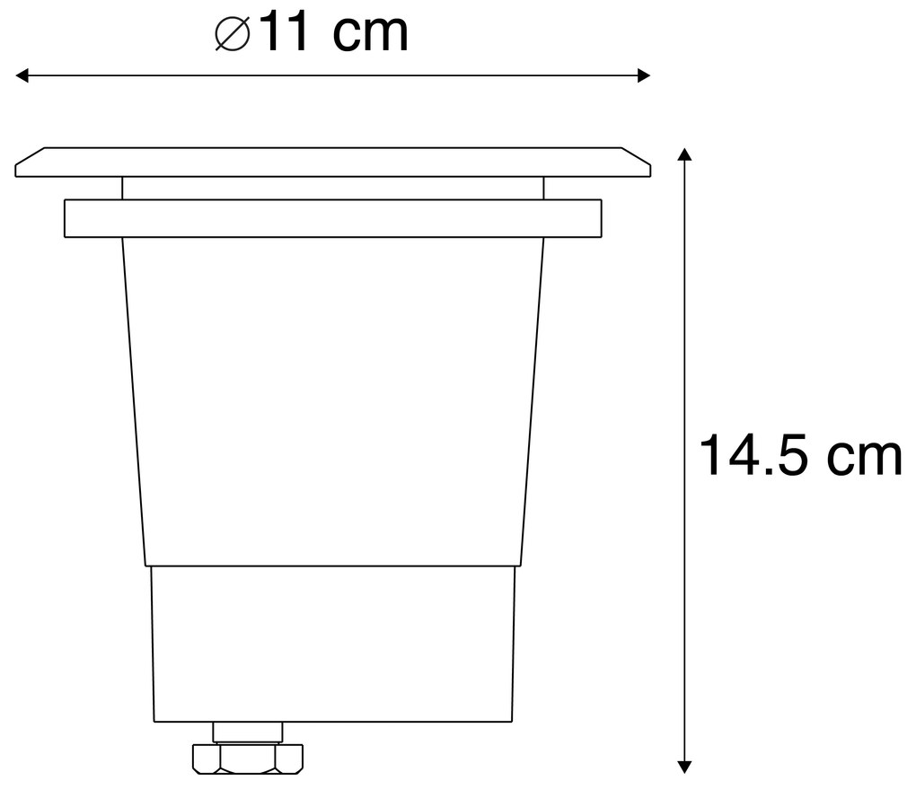 Vonkajšie zemné bodové svetlo oceľ 11 cm IP67 - Basic Round
