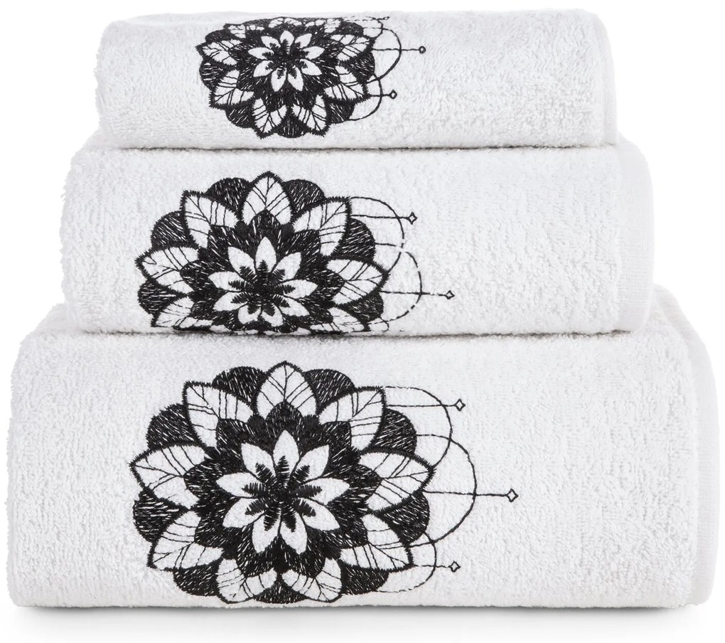 BAVLNENÝ UTERÁK LOTUS SADA 1KS 30X50 CM, 1KS 50X90 CM, 1KS 70X140 CM BIELA