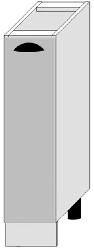 Kuchynská skrinka Adele D20 Cargo + Kôš Šedá Mat/Biely