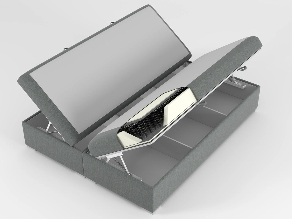 Manželská posteľ Boxspring 200 cm Roseann (svetlobéžová) (s matracom a úl. priestorom). Vlastná spoľahlivá doprava až k Vám domov. 1054612