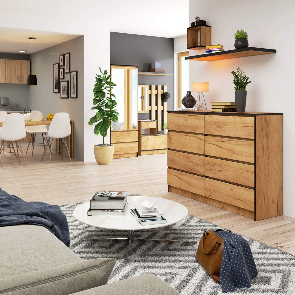 Komoda Keanu III (dub craft). Akcia -17%. Vlastná spoľahlivá doprava až k Vám domov. 1071298