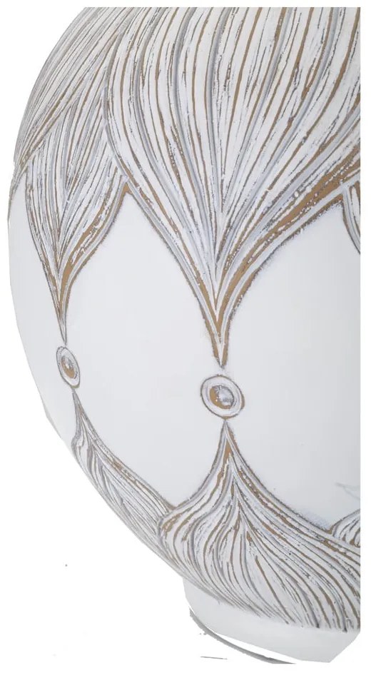 Stolová lampa s textilným tienidlom v bielo-zlatej farbe (výška 59 cm) Atene – Mauro Ferretti