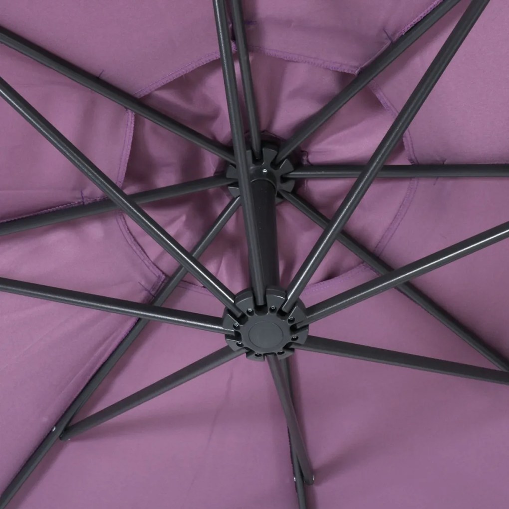 Slnečník Acerra Ø 3m polyester/oceľ - levanduľovo-červená bez stojanu