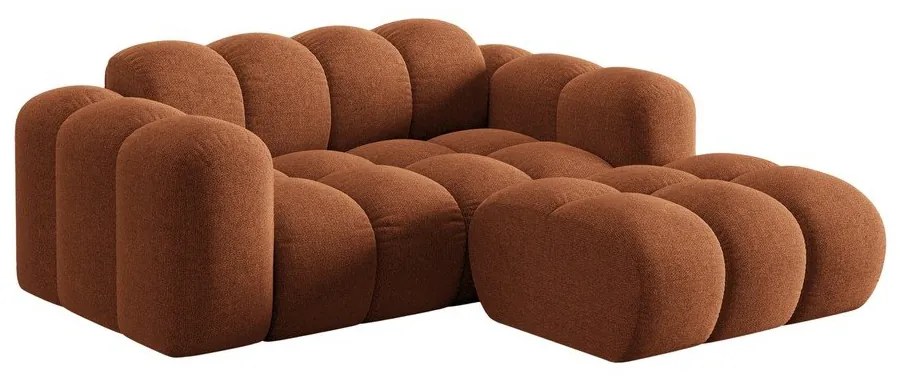 Terakotová ženilková rohová pohovka (pravý roh/s leňoškou) Treno – Cosmopolitan Design