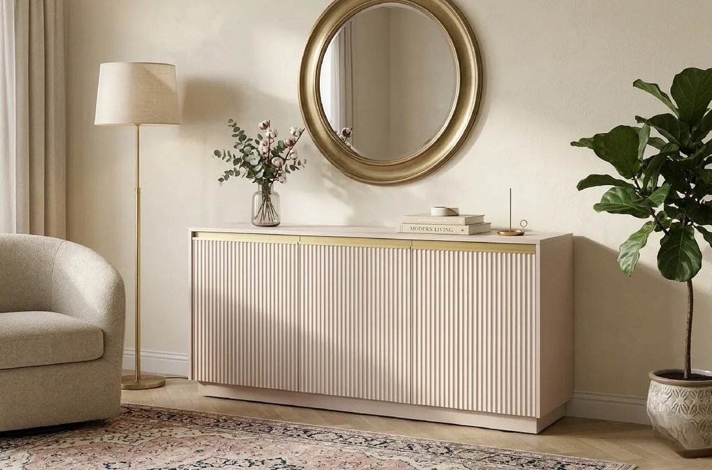 Dizajnová komoda SCARLET 154cm béžová