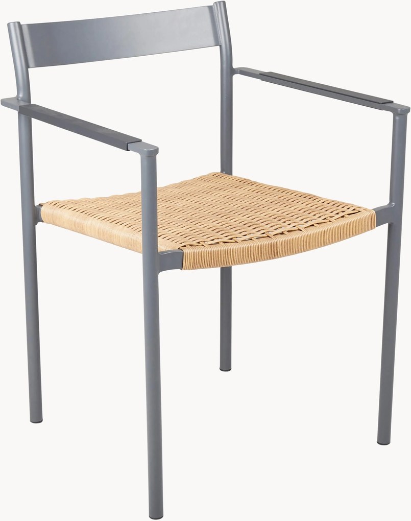 Stohovateľné záhradné jedálenské stoličky's opierkami DK, 2 ks