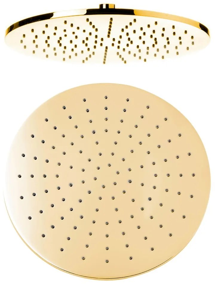 Mosadzná hlavová sprcha v zlatej farbe ø 30 cm – Sapho