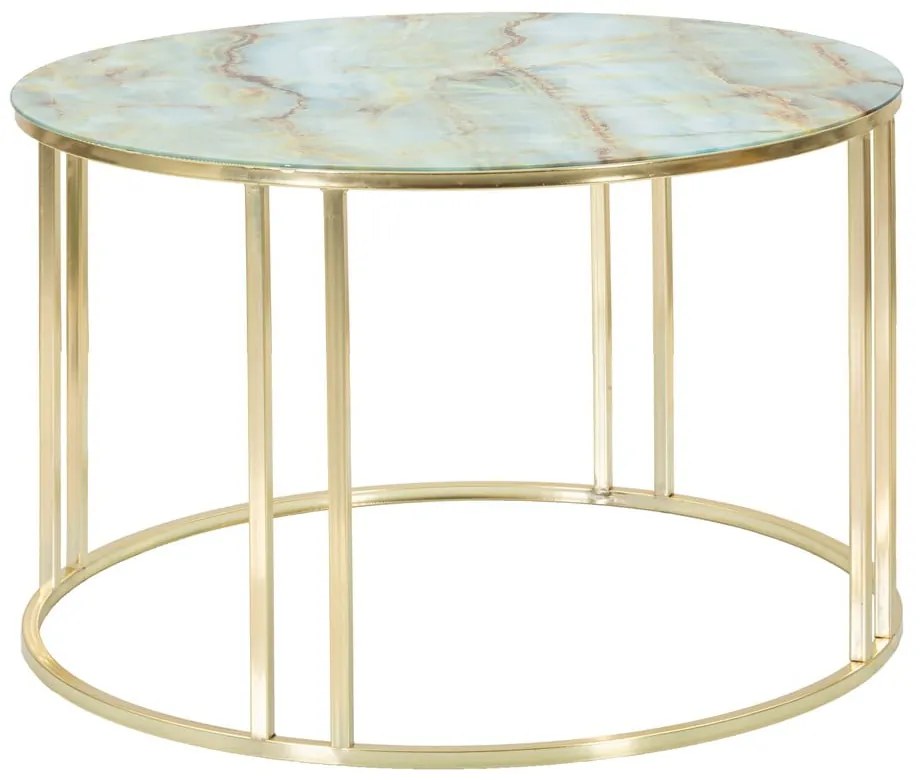 Bielo-zlatý konferenčný stolík Mauro Ferretti Sepa, ø 75 cm