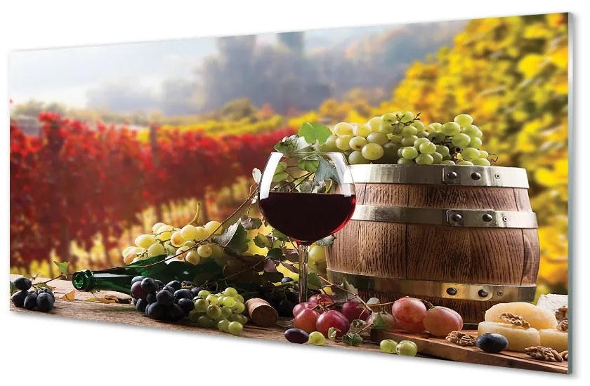 Obraz na skle Jesene poháre na víno 140x70 cm