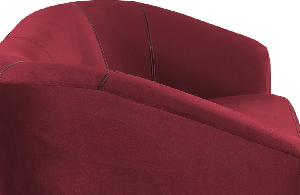 Trojmiestna pohovka Olivio, červená zamatová látka