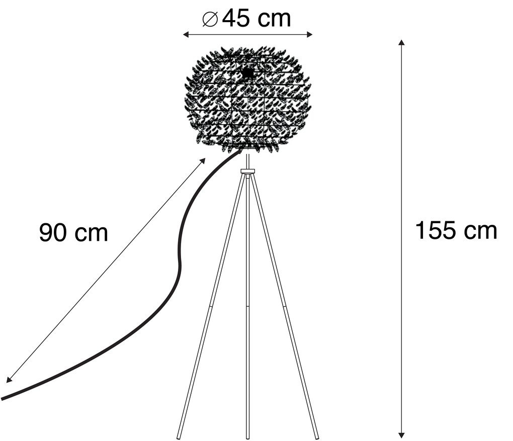 Romantická stojaca lampa biela - Feather