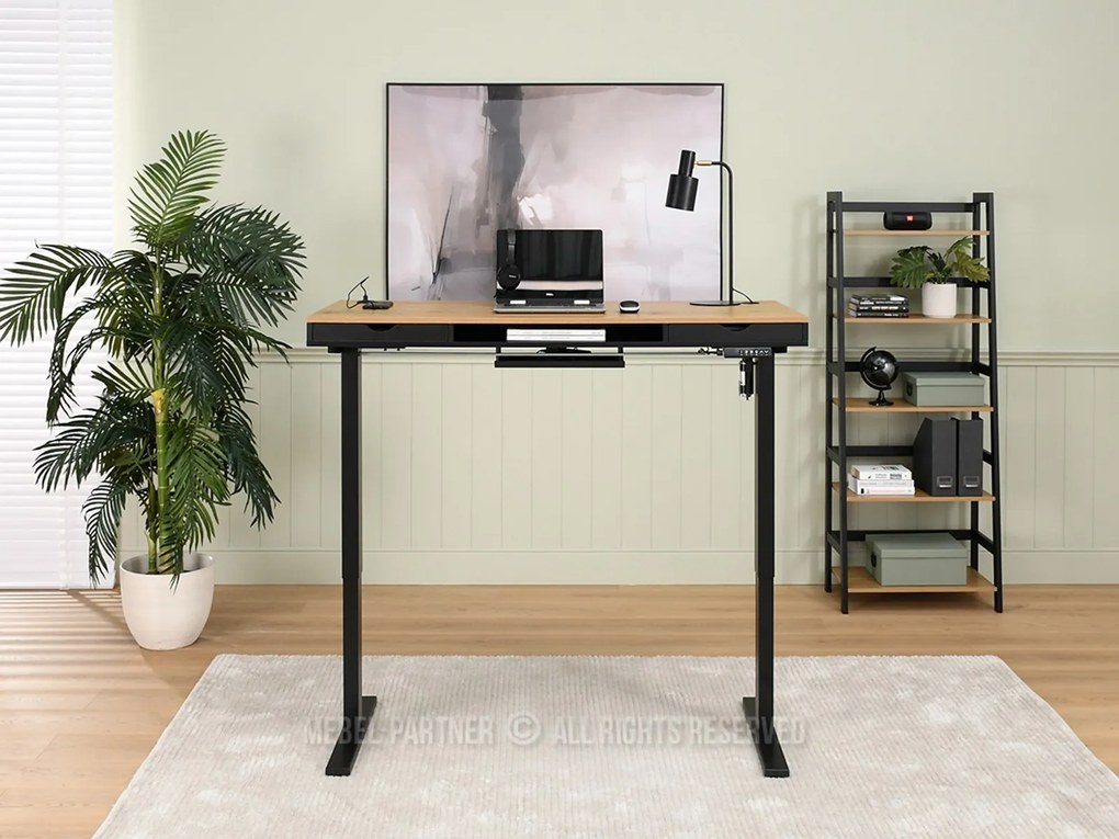 PC stolík Osto 140 (dub čierny + čierna). Akcia -18%. Vlastná spoľahlivá doprava až k Vám domov. 1109839