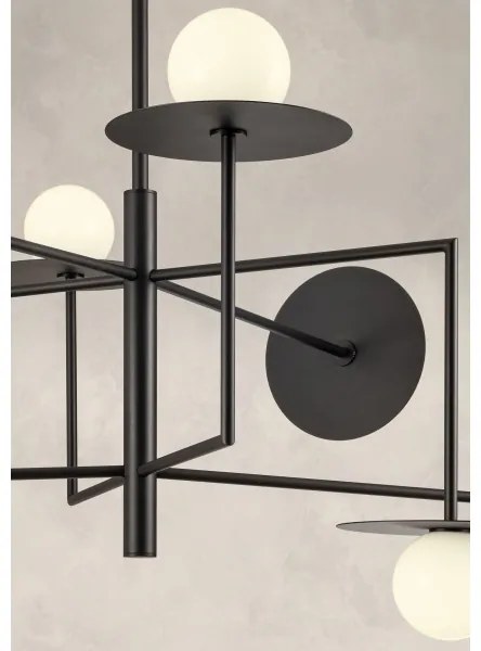 Redo 01-2753 - Luster na tyči PLATO 8xG9/10W/230V čierna