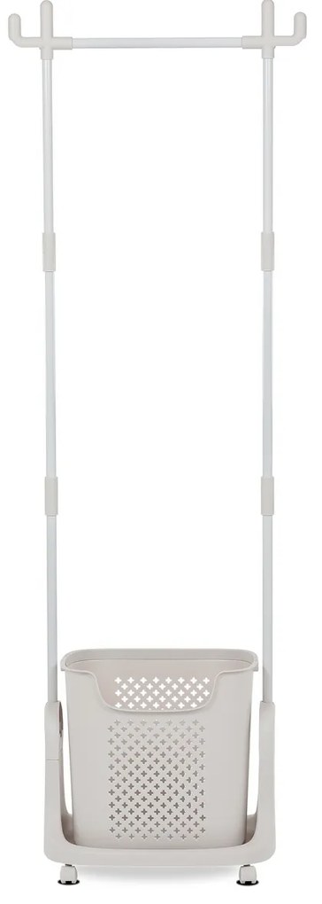 Stojan na oblečenie s košom GD-186 BGE, plast,biela