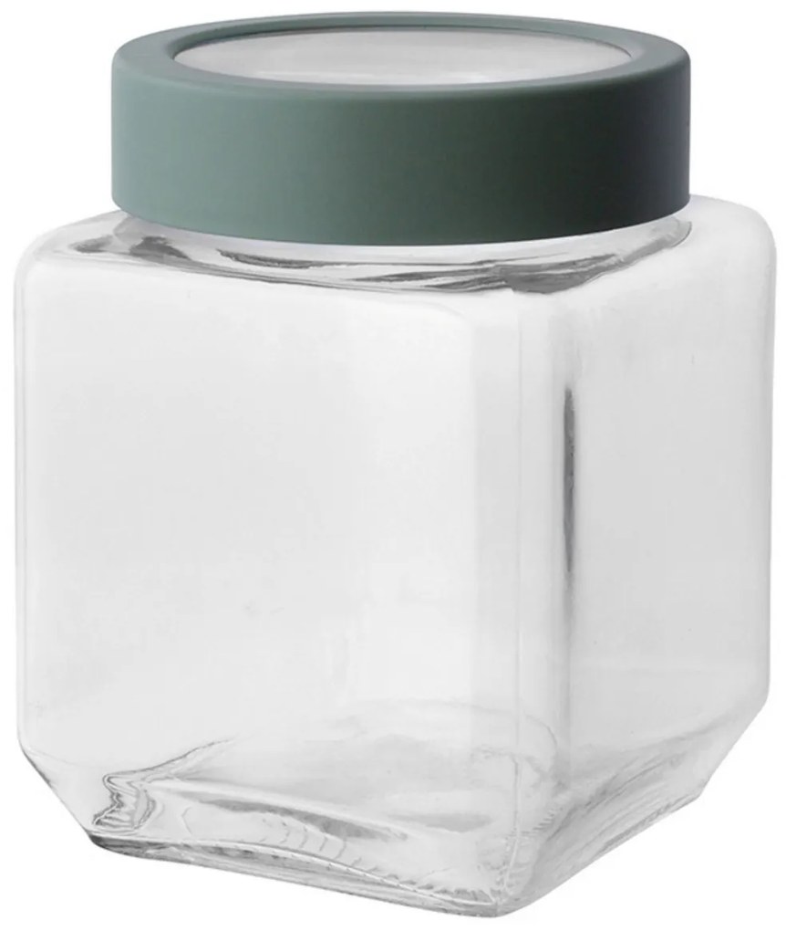 Altom Sklenená hranatá dóza s vekom 500 ml, zelenázelená, 500 ml