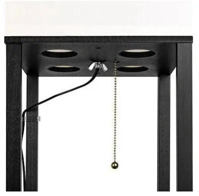 Stojacia lampa s poličkami 1xE27/60W/230V čierna/biela